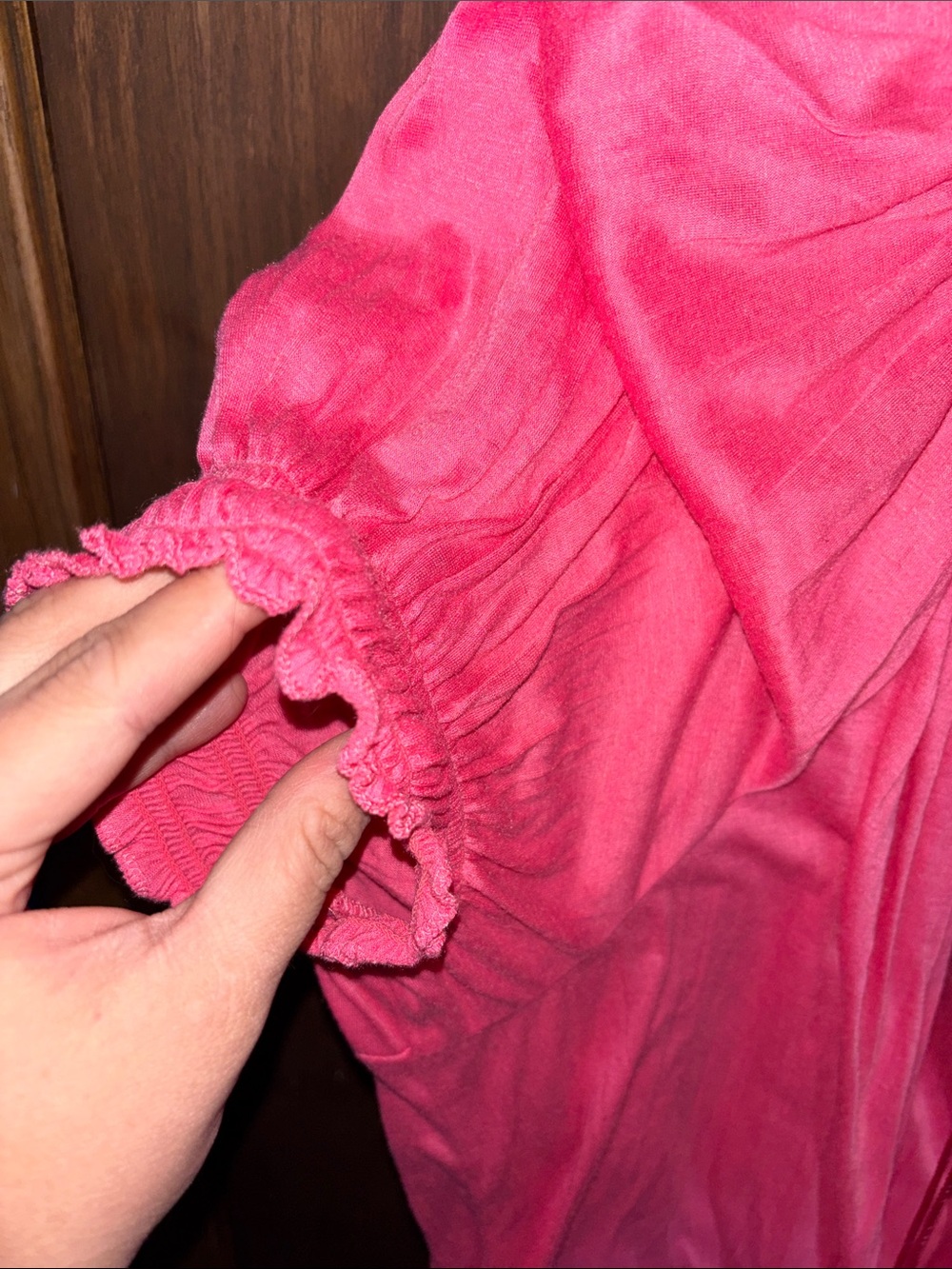 Faded Glory Hot Pink Peasant Blouse - Picture 4 of 12